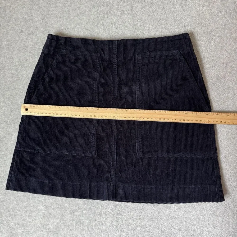 Uniqlo Corduroy Mini Skirt Women 6 Blue Navy Textured Pockets